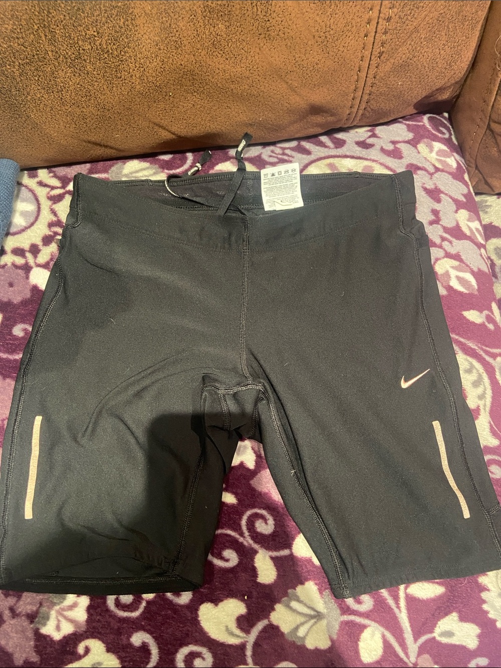 Nike Black Running Shorts with Light Pink Accents